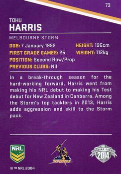 2014 ESP Traders #73 Tohu Harris Back
